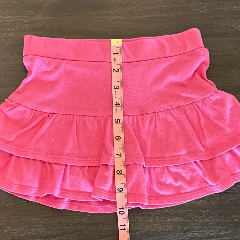 Justice Girls 6 Pink Sparkle Skort Polyester Ruffle